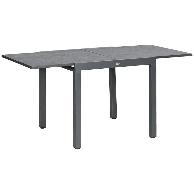 31.5"-63" Extendable Outdoor Dining Table For 4-6 With Aluminium Frame, Dark Grey 1