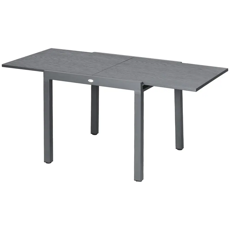 31.5"-63" Extendable Outdoor Dining Table For 4-6 With Aluminium Frame, Dark Grey 2