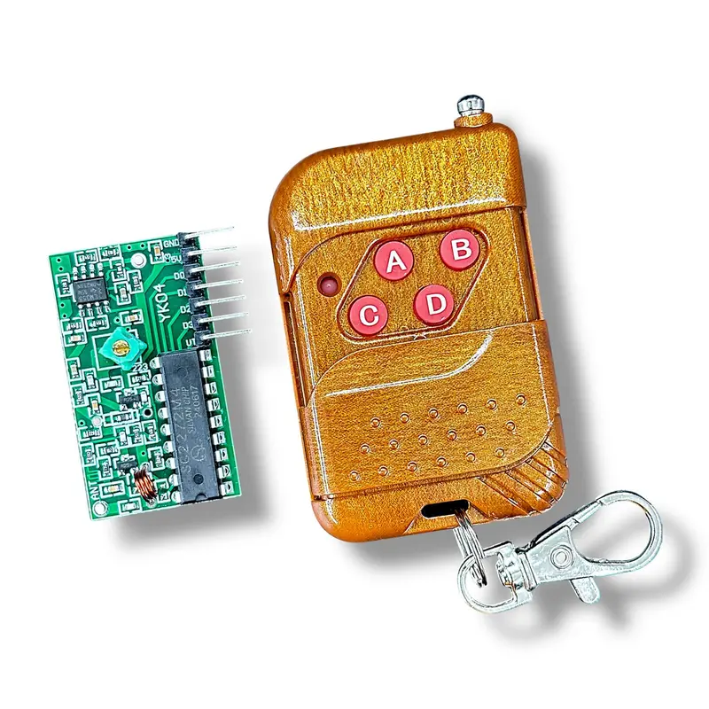 4-Channel Rf Remote Control Transceiver Module 433Mhz Wireless 4-Button Remote (Non-Locking Mode) For Diy Electronics, Arduino, Home Automation 1