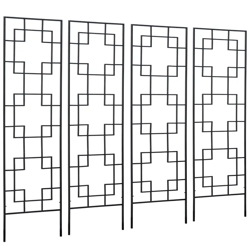 4-Pack 72" Metal Garden Trellis For Climbing Plants 1