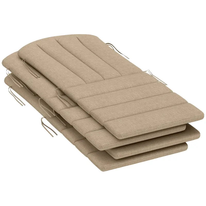 4-Piece Adirondack Chair Cushion Set With Ties, Beige 2
