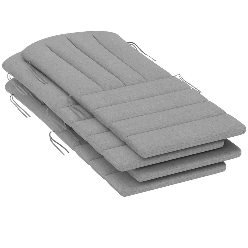 4-Piece Adirondack Chair Cushion Set With Ties, Grey 2