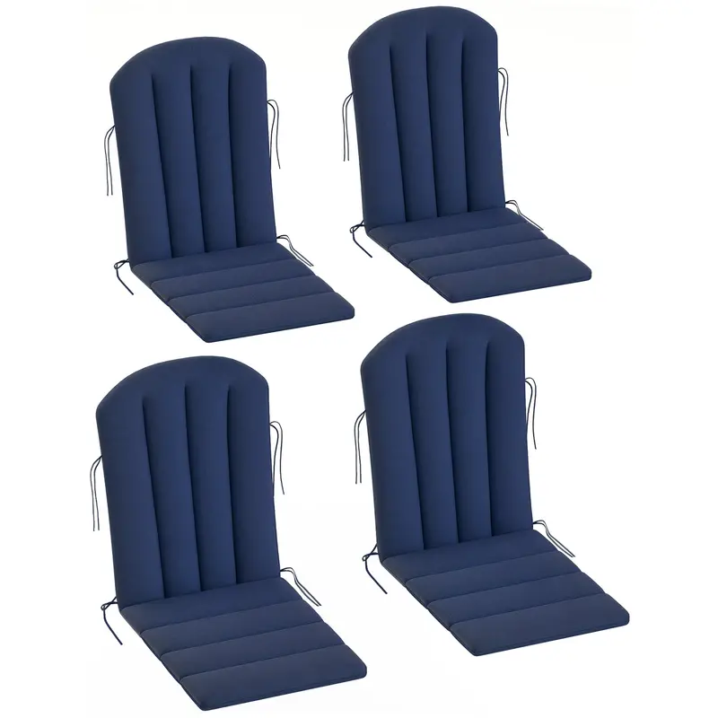 4-Piece Adirondack Chair Cushion Set With Ties, Navy Blue 1