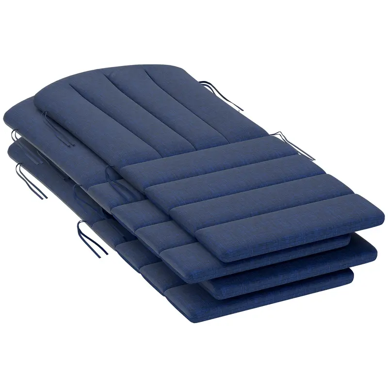 4-Piece Adirondack Chair Cushion Set With Ties, Navy Blue 2