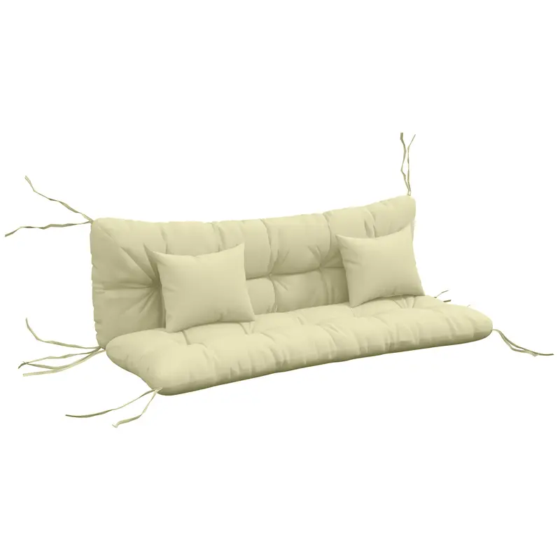 4-Piece Back & Seat Cushion Pillows Replacement, Patio Chair Cushions Set With Ties, Cream White 1