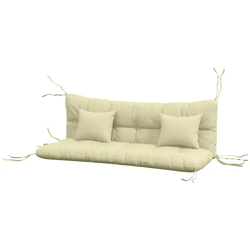4-Piece Back & Seat Cushion Pillows Replacement, Patio Chair Cushions Set With Ties, Cream White 2