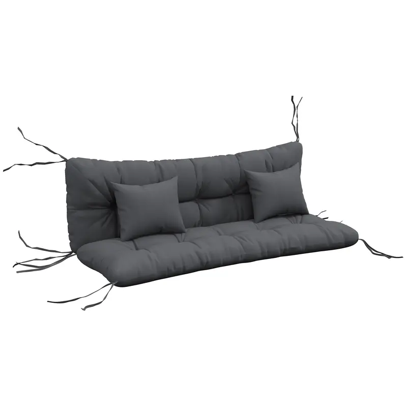 4-Piece Back & Seat Cushion Pillows Replacement, Patio Chair Cushions Set With Ties, Grey 1
