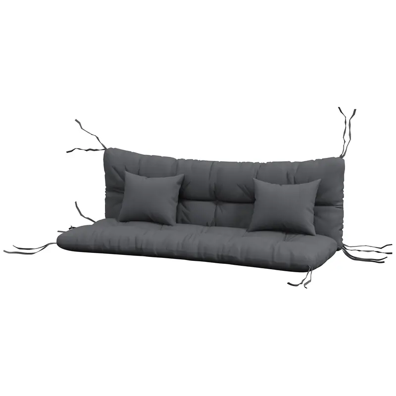 4-Piece Back & Seat Cushion Pillows Replacement, Patio Chair Cushions Set With Ties, Grey 2