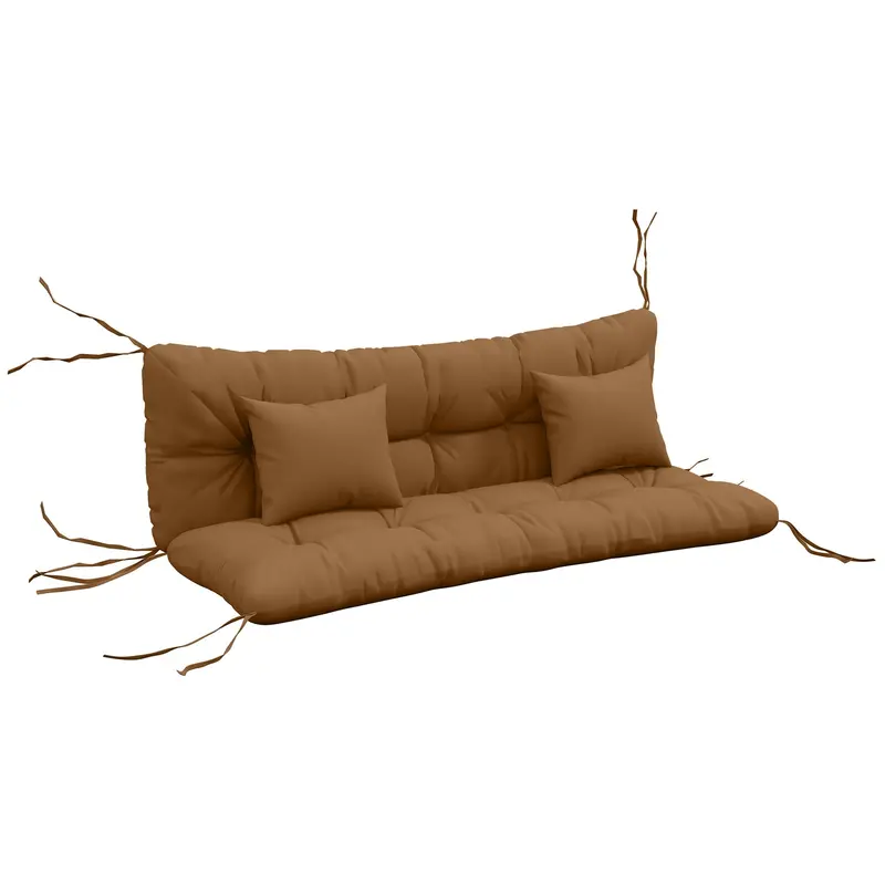 4-Piece Back & Seat Cushion Pillows Replacement, Patio Chair Cushions Set With Ties, Tan 1