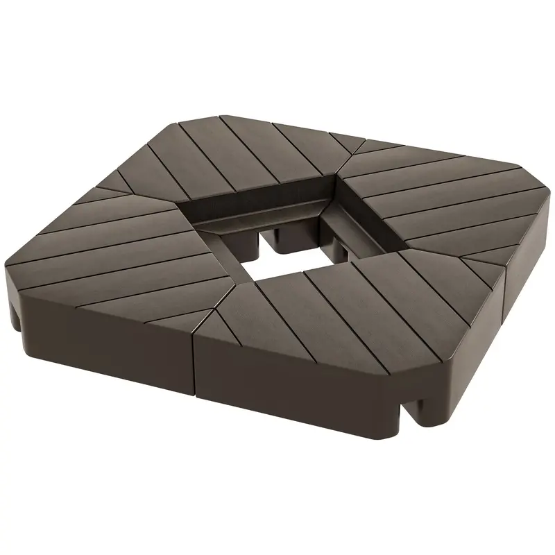4-Piece Cantilever Umbrella Weight Set, Filled Up To 176Lb Sand/ 132Lb Water, Brown 1