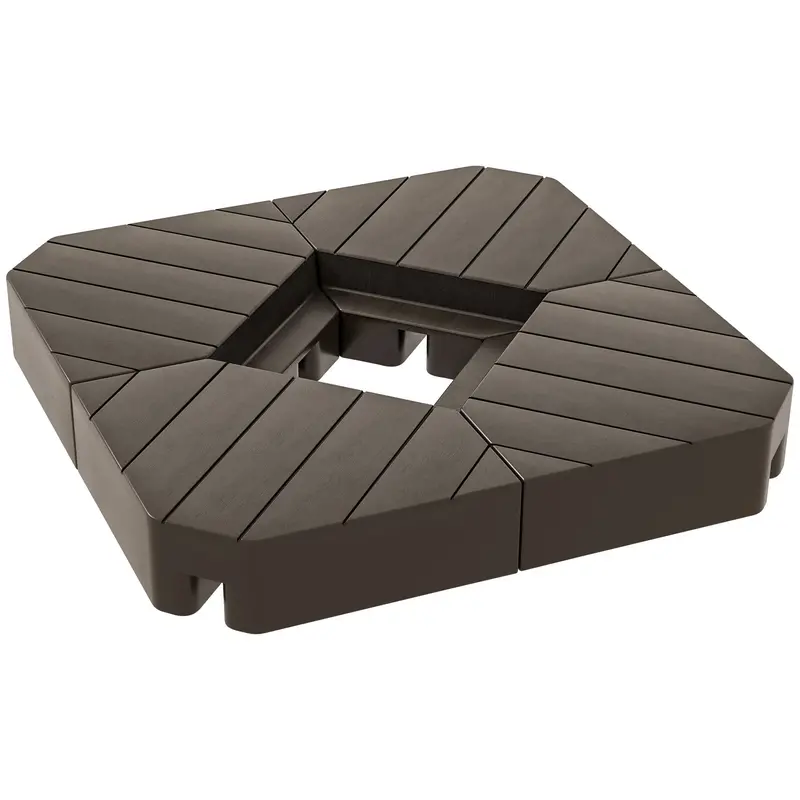 4-Piece Cantilever Umbrella Weight Set, Filled Up To 176Lb Sand/ 132Lb Water, Brown 2