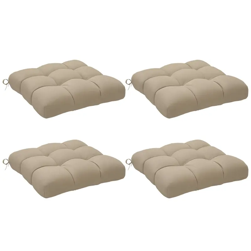 4-Piece Patio Chair Cushions Set With Ties, 19" X 19" X 4" 1