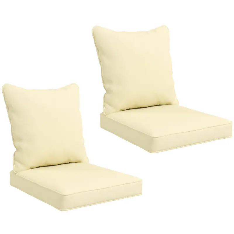 4-Piece Seat Cushion Back Pillows Replacement, Outdoor Patio Chair Cushions Set, Beige 1