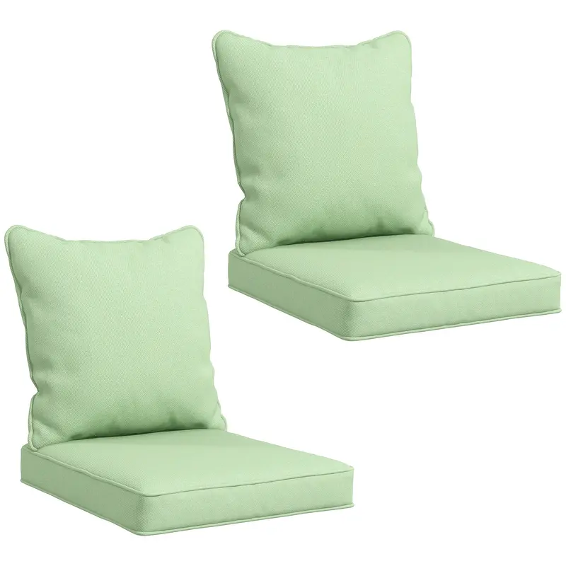 4-Piece Seat Cushion Back Pillows Replacement, Outdoor Patio Chair Cushions Set, Green 1