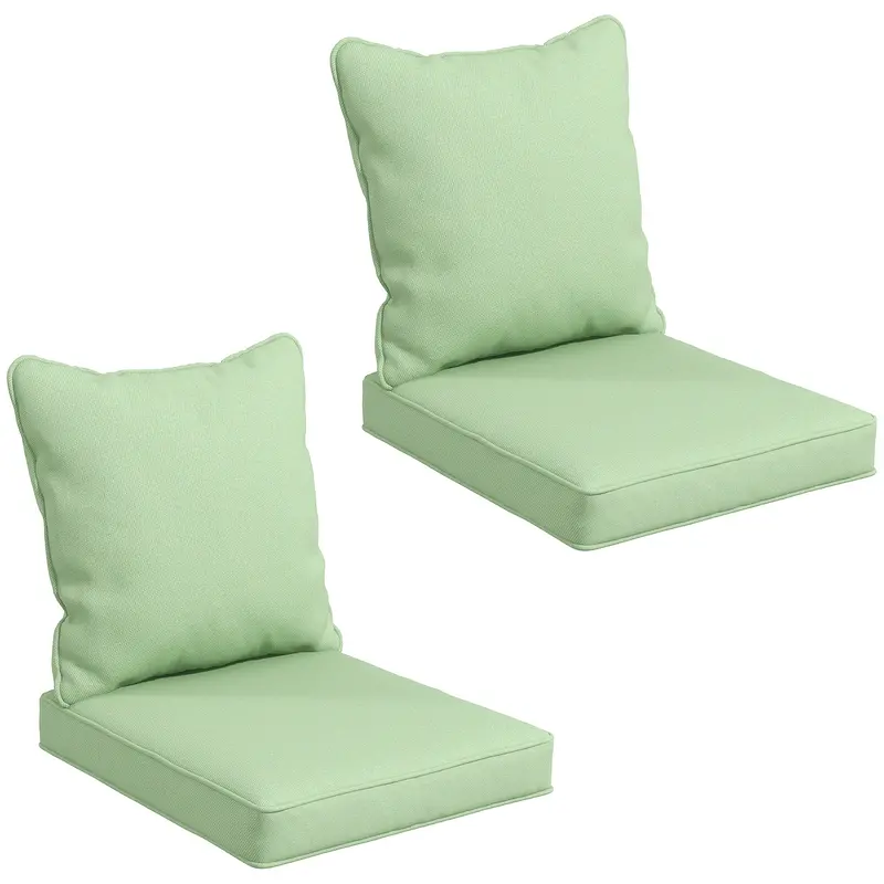 4-Piece Seat Cushion Back Pillows Replacement, Outdoor Patio Chair Cushions Set, Green 2