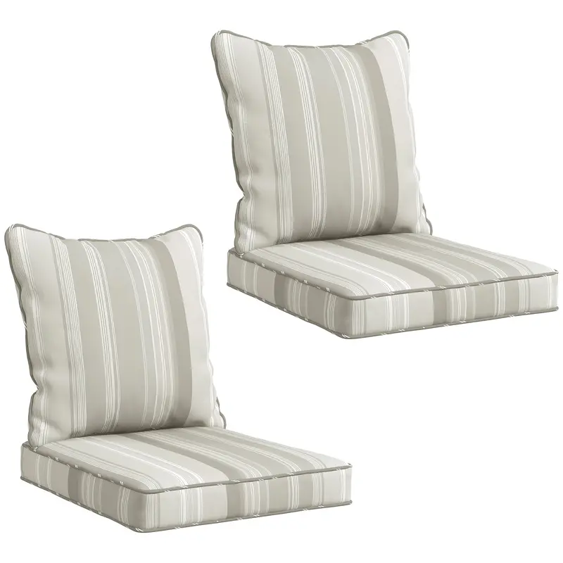 4-Piece Seat Cushion Back Pillows Replacement, Outdoor Patio Chair Cushions Set, Grey 1