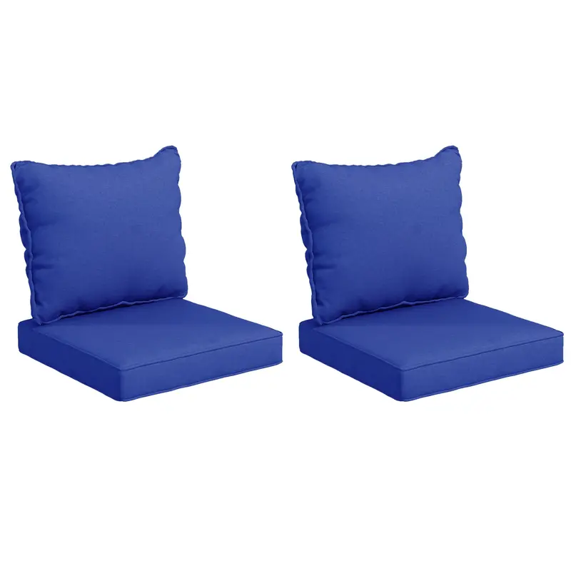4-Piece Seat Cushion Pillows Replacement, Patio Chair Cushions Set With Back, Navy Blue 1