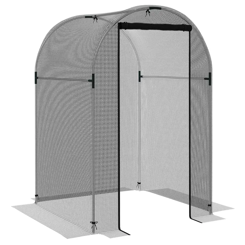 4' X 4' Black Crop Cage With Zippered Door & Galvanized Frame, Black 1