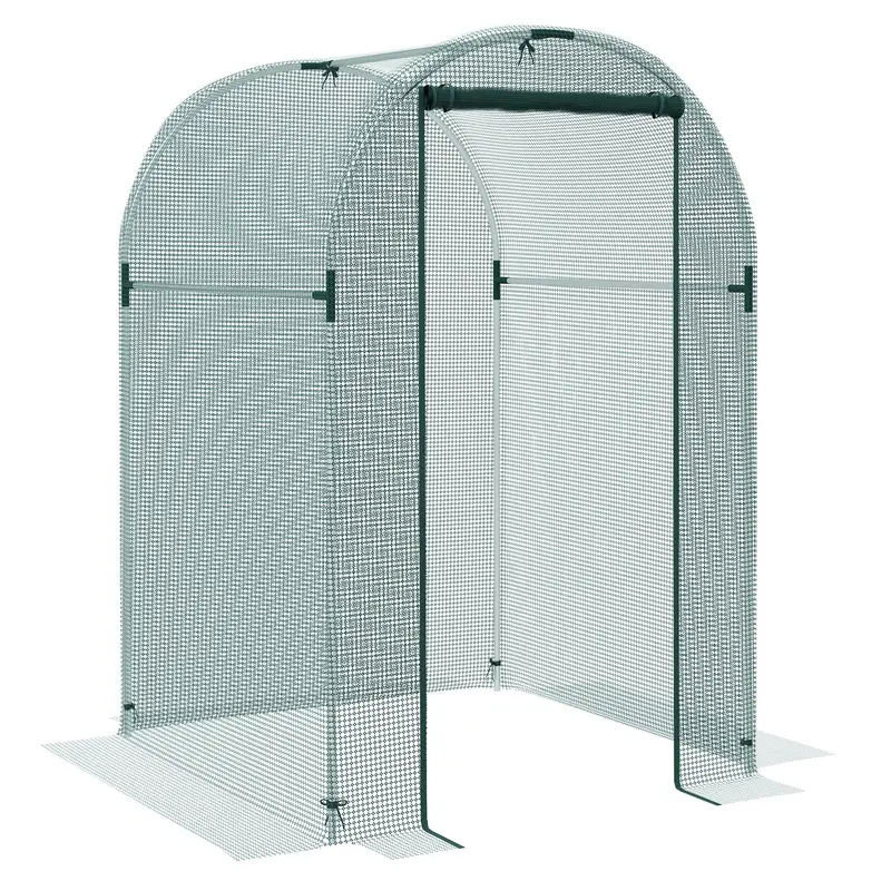 4' X 4' Green Crop Cage With Zippered Door & Galvanized Frame, Green 1