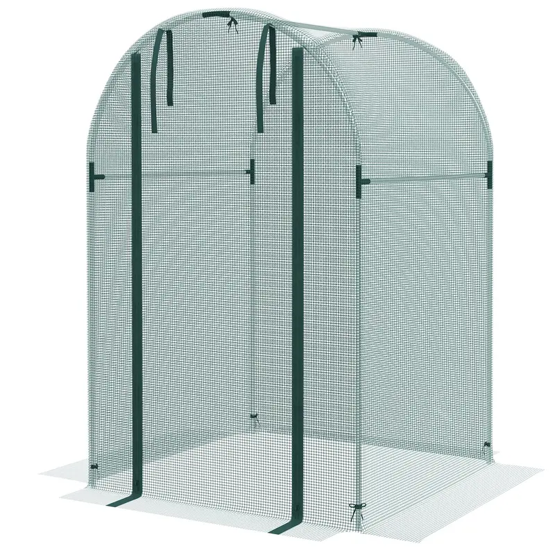 4' X 4' Green Crop Cage With Zippered Door & Galvanized Frame, Green 2