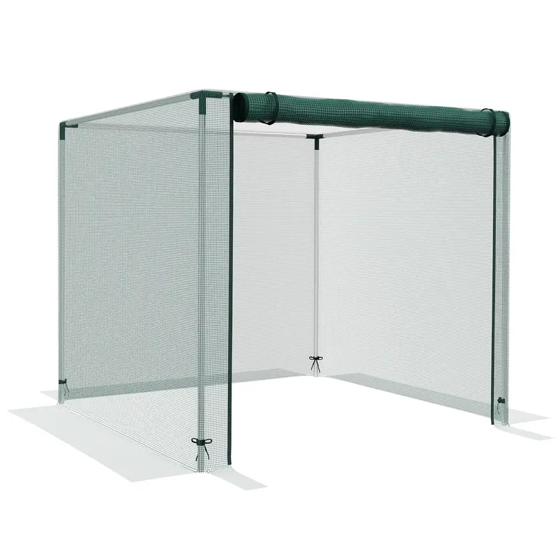 4' X 4' Plant Protection Cage With Zippered Door & Galvanized Frame, Green 1