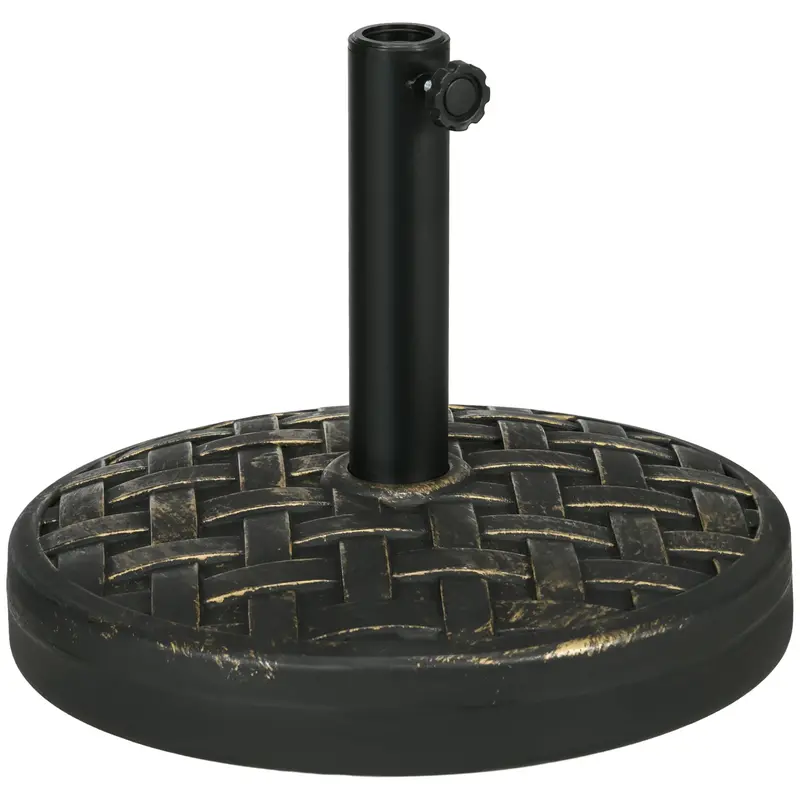 40Lb Concrete Umbrella Base With Rattan Design, For 1.5"/1.9" Poles, Bronze 2