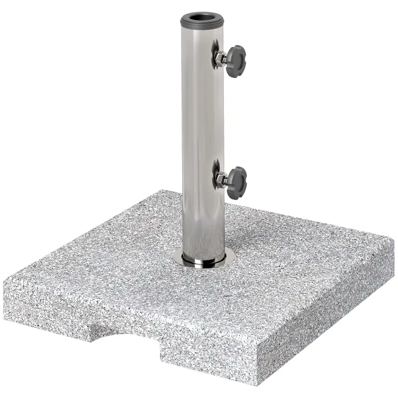 46 Lbs Square Umbrella Stand With Adjustable Knobs, For 1.3"/1.5"/1.9" Poles, Grey 1
