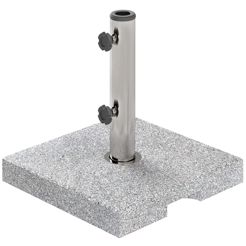 46 Lbs Square Umbrella Stand With Adjustable Knobs, For 1.3"/1.5"/1.9" Poles, Grey 2