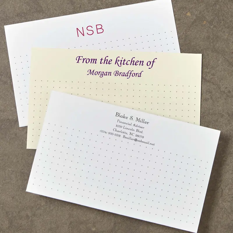 500 Personalized 3 X 5 Cards, Horizontal Dot Grid 1