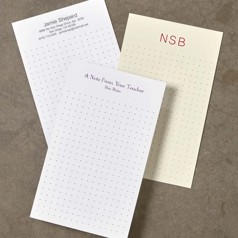 500 Personalized 3 X 5 Cards, Vertical Dot Grid 1