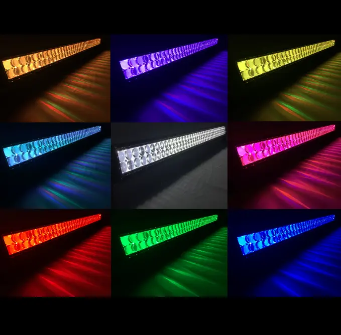 52" Led Rgb Light Bar Dual Row 300 Watt Combo Ultra Accent Series Quad-Lock/Interlock 2