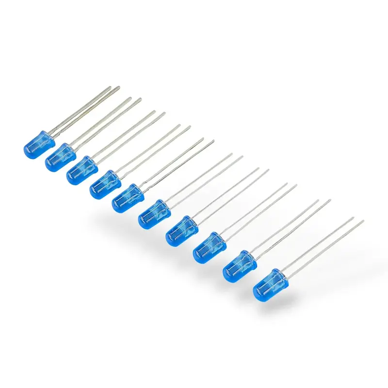 5Mm Blue Led Pack Of 10 | Soft Glow Blue Light Emitting Diode For Arduino & Diy Electronics 1