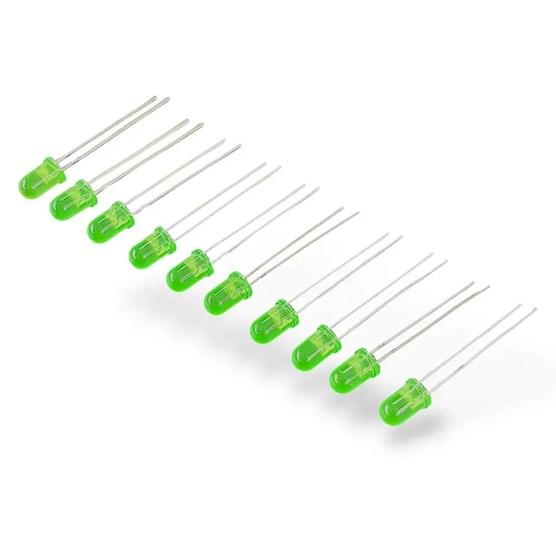 5Mm Green Led Pack Of 10 | Soft Glow Green Light Emitting Diode For Arduino & Diy Electronics 1