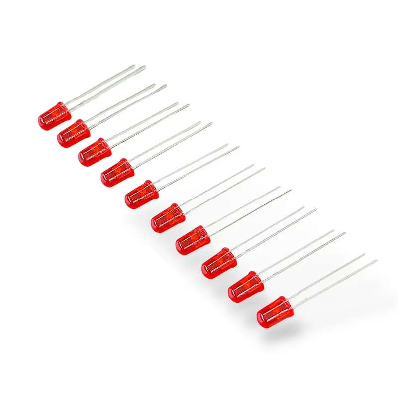 5Mm Red Led Pack Of 10 | Soft Glow Red Light Emitting Diode For Arduino & Diy Electronics 1