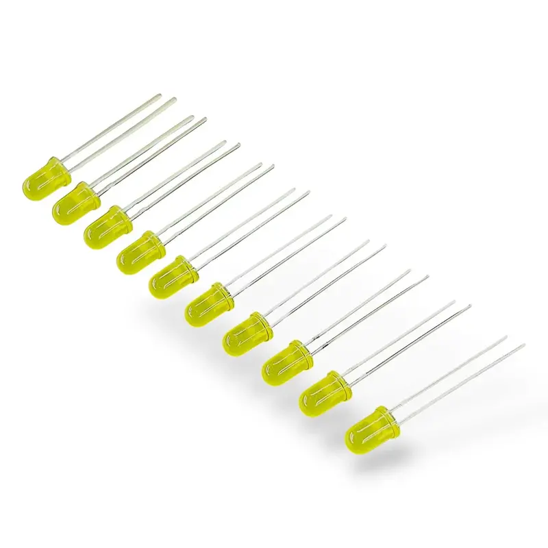 5Mm Yellow Led Pack Of 10 | Soft Glow Yellow Light Emitting Diode For Arduino & Diy Electronics 1