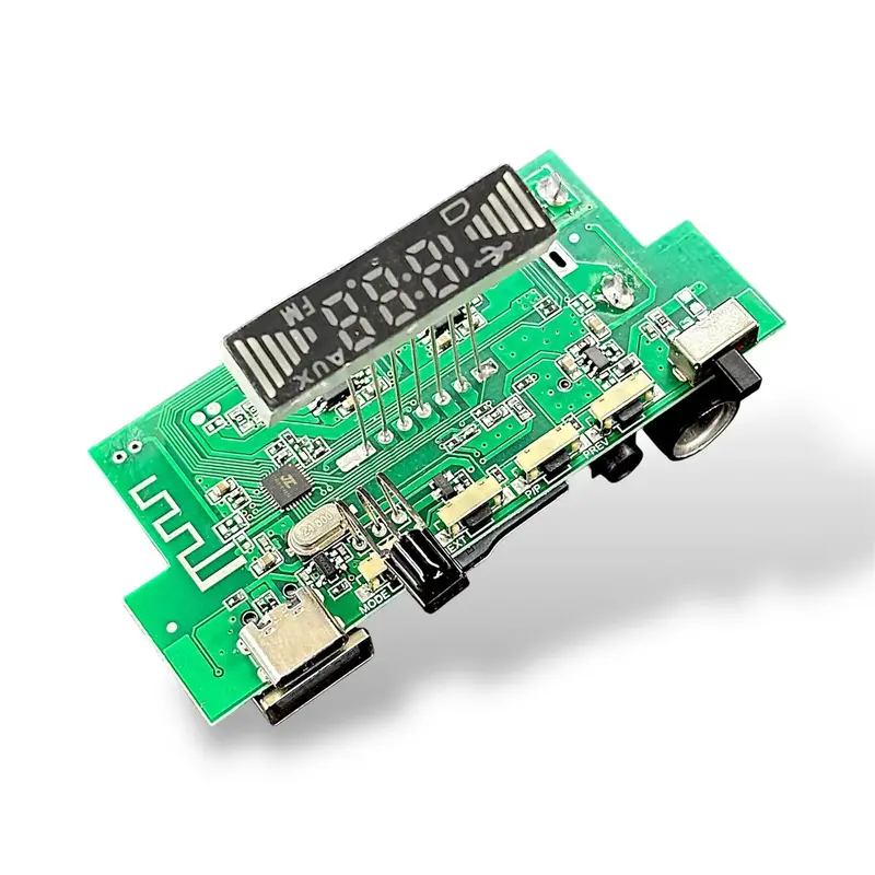5V Wireless Hi-Fi Bluetooth Audio Amplifier Module | Usb / Fm / Type-C Input | 5W + 5W Stereo Amplifier Board With Display 1