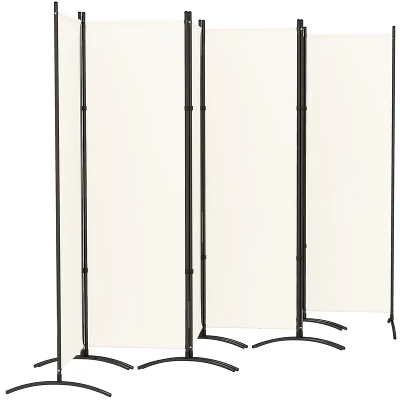 6 Panel Folding Privacy Screen, 5.7Ft Tall Room Divider With Uv30+ Protection, Beige 2