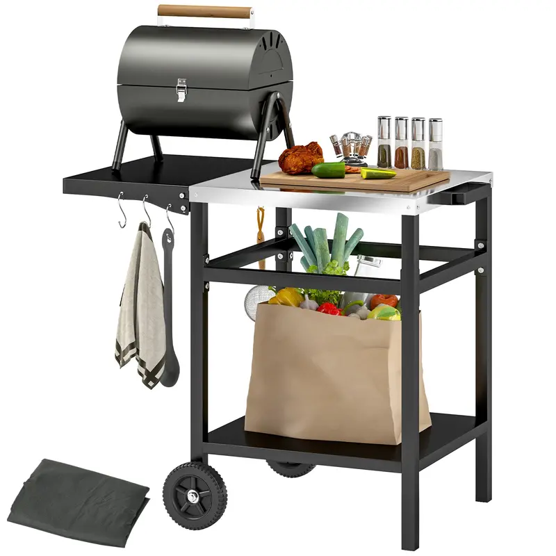 67-Qt Patio Cooler Cart With Shelf & Wheels, Grey 1