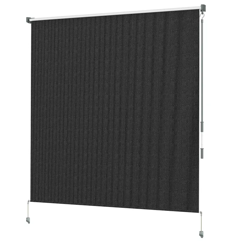 6'W X 6'H Roller Shades For Porch Balcony Gazebo, Black 2
