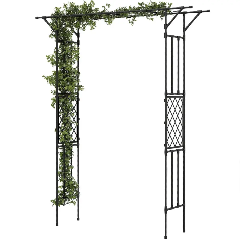 7.1Ft Garden Arch For Climbing Plants And Wedding Decor, Black 1