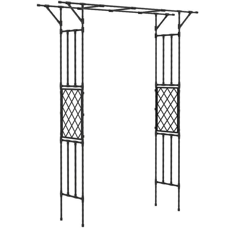 7.1Ft Garden Arch For Climbing Plants And Wedding Decor, Black 2
