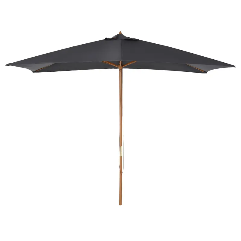 7' X 10' Wooden Patio Umbrella With Top Vent, Dark Grey 1