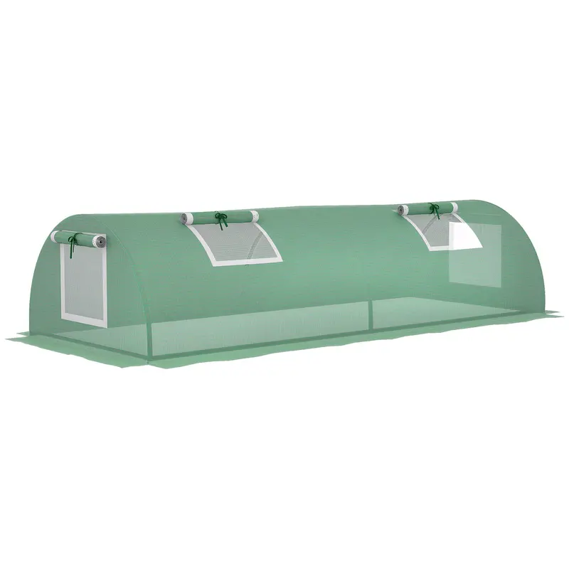 7' X 3' X 2' Portable Mini Greenhouse With 5 Mesh Windows, Green 1