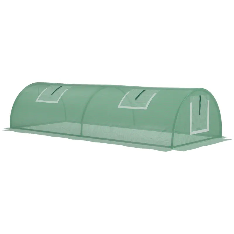 7' X 3' X 2' Portable Mini Greenhouse With 5 Mesh Windows, Green 2