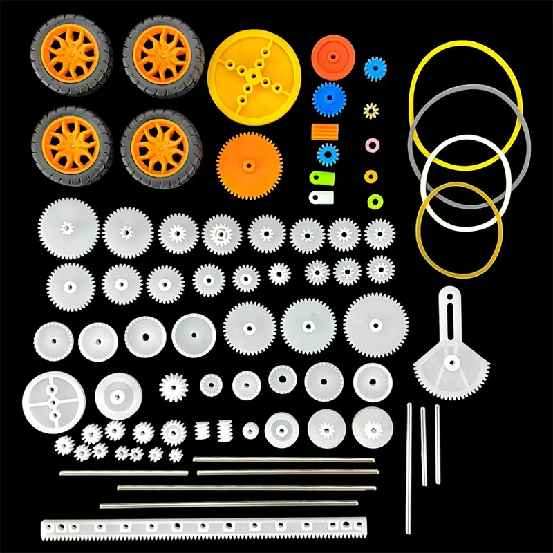 78 Pcs Plastic Gear Set With Wheels | Assorted Gear Kit For Diy Projects, Robotics & Mechanical Models 1