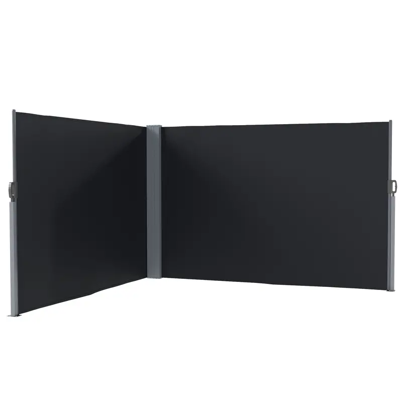 79" X 236" Retractable Double Side Awning, Uv Resistant, Black 1