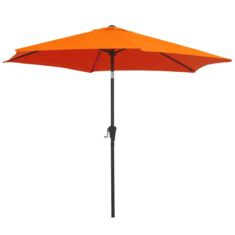 8.5Ft Patio Umbrella With Crank Handle And Tilt, Orange 2