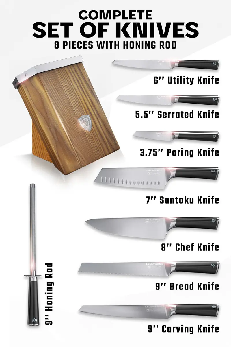 8-Piece Knife Block Set | Vanquish Series | Nsf Certified | Dalstrong © 2