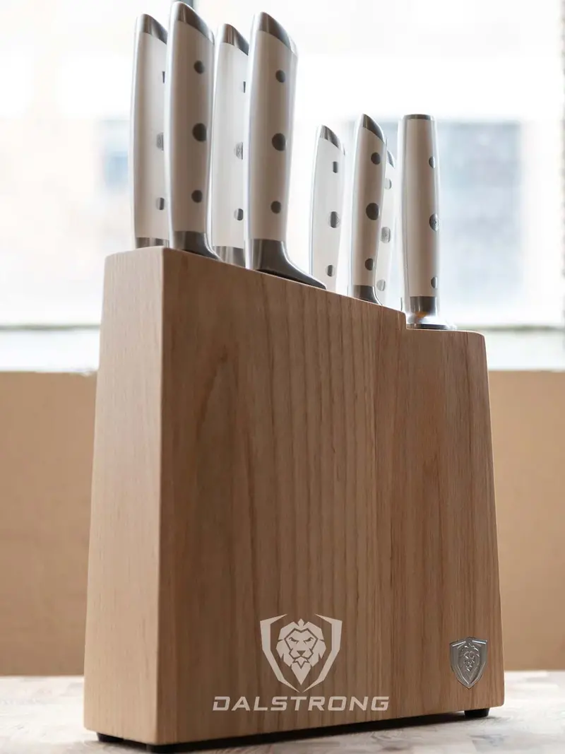 8-Piece Knife Block Set White | Gladiator Series | Knives Nsf Certified | Dalstrong © 2