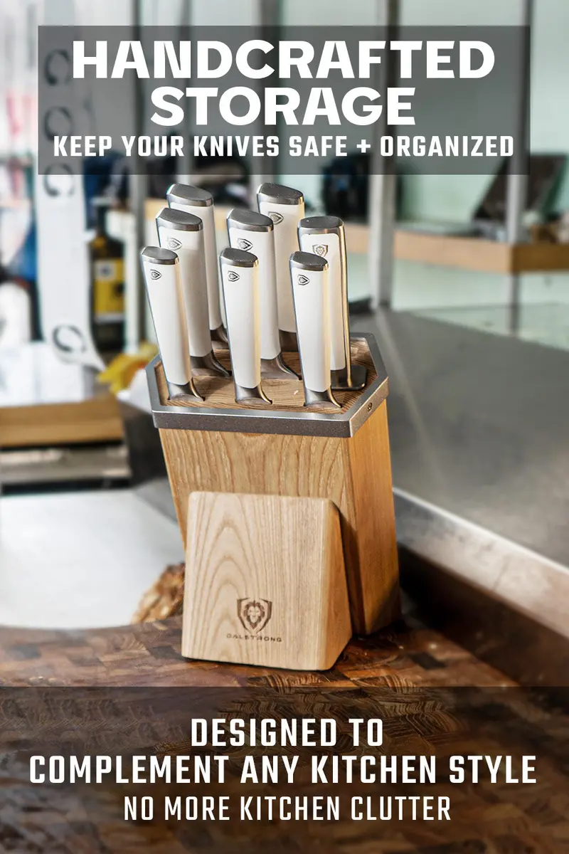 8-Piece Knife Block Set | White Handle | Vanquish Series | Nsf Certified | Dalstrong © 2